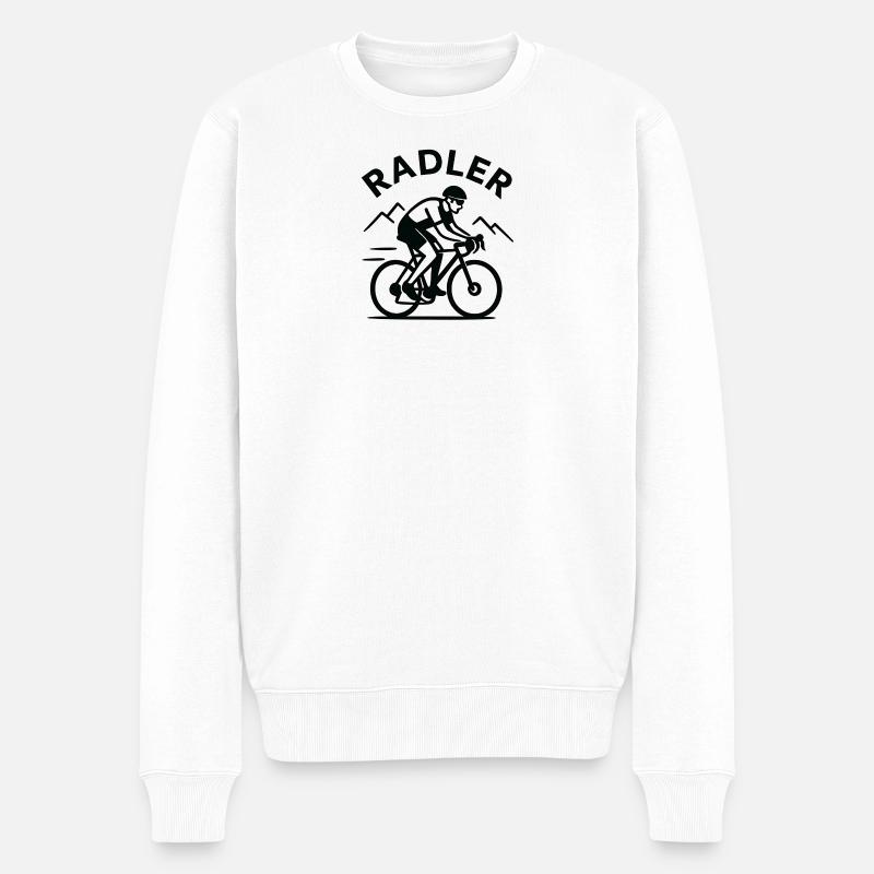 Silhouette du cycliste - Pull Premium bio Homme - blanc