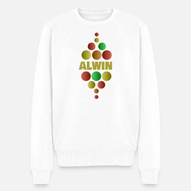 Alwin als Schule - Männer Premium Bio Pullover - Weiß