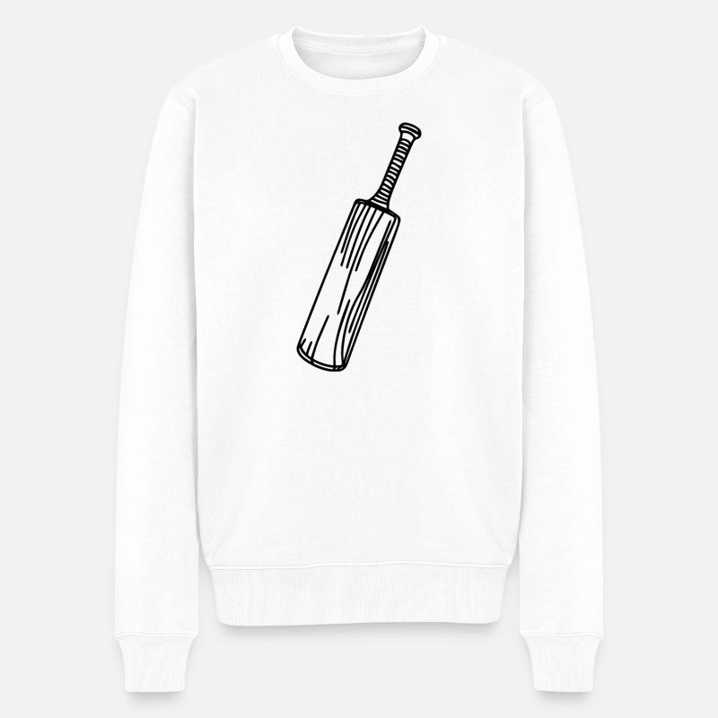 Kricketschläger - Männer Premium Bio Pullover - Weiß