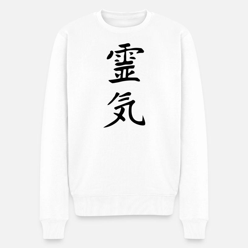 Reiki-Kanji - Männer Premium Bio Pullover - Weiß