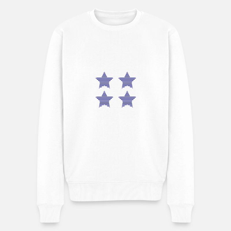 STERN. STERNE. STERN. STERNE. FEST. JAHRESTAG - Männer Premium Bio Pullover - Weiß
