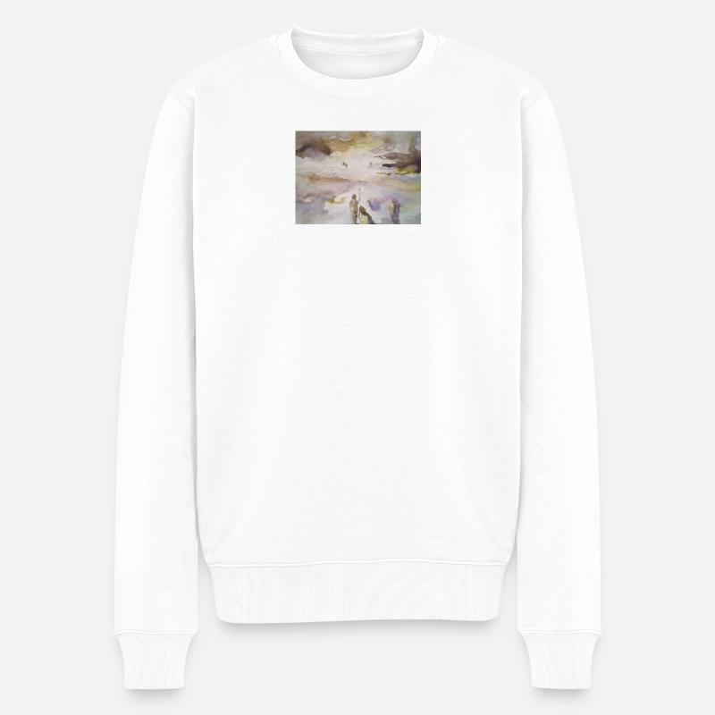 Morgendämmerung am See: Charaktere - Männer Premium Bio Pullover - Weiß