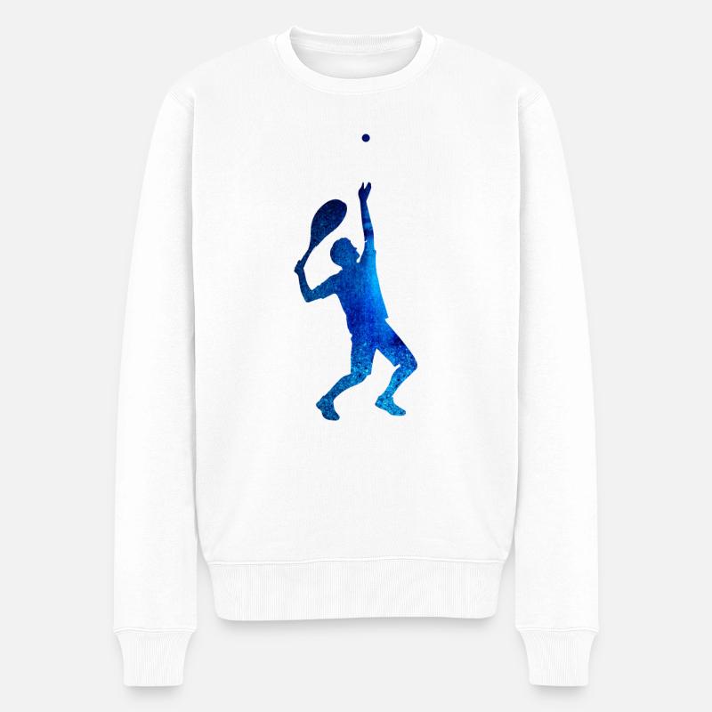 aufschlag, tennis,bunt,graffiti,blau - Männer Premium Bio Pullover - Weiß
