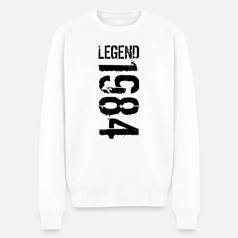 Legend 1984 black - Männer Premium Bio Pullover - Weiß