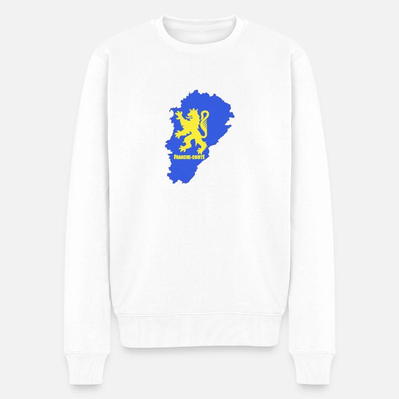 Carte Franche-Comté + lion - Pull Premium bio Homme - blanc