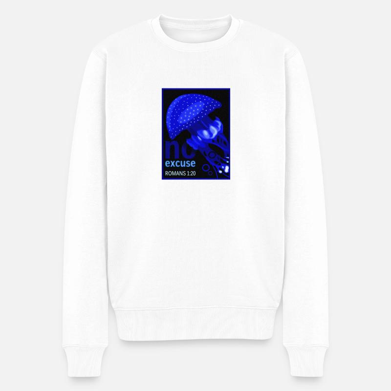 Qualle - no excuse - Männer Premium Bio Pullover - Weiß