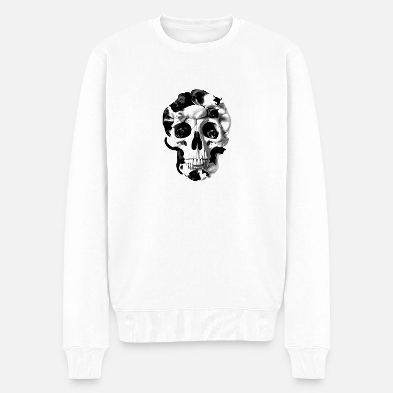 Crâne de chat - Pull Premium bio Homme - blanc