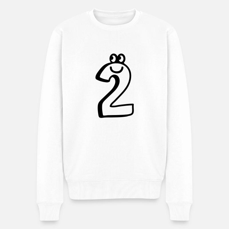 2 - Zwei - Line - Männer Premium Bio Pullover - Weiß