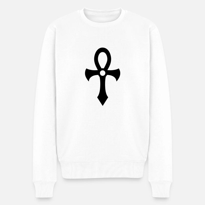 Ankh (Henkelkreuz) 01.0 - Männer Premium Bio Pullover - Weiß