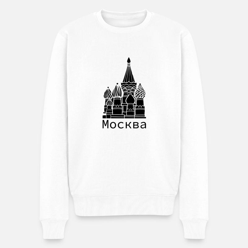 Moscow - Männer Premium Bio Pullover - Weiß