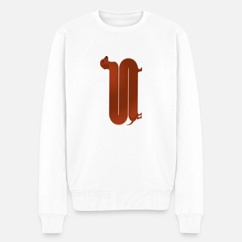 dackel - Männer Premium Bio Pullover - Weiß