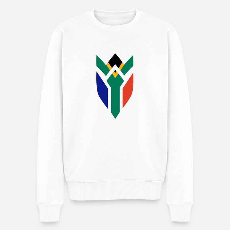 Südafrika Wappen - Männer Premium Bio Pullover - Weiß