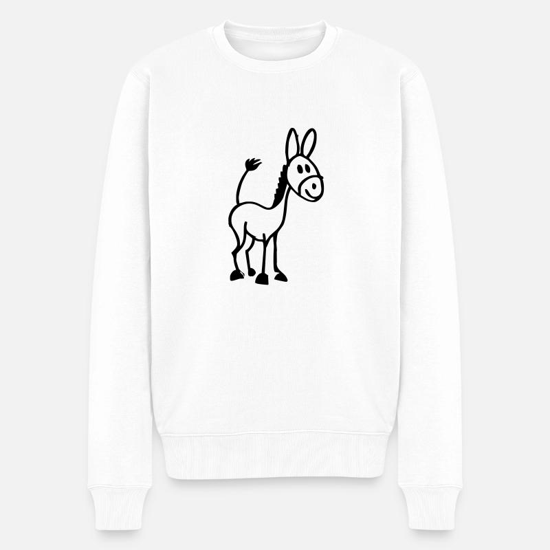 Kleiner Esel - Männer Premium Bio Pullover - Weiß
