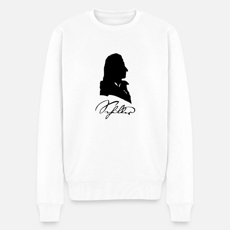 Herren-Shirt "Friedrich Schiller" - Männer Premium Bio Pullover - Weiß