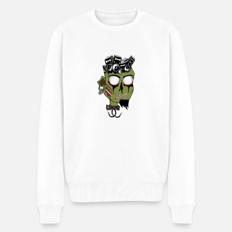 Tekno Zombie - Männer Premium Bio Pullover - Weiß