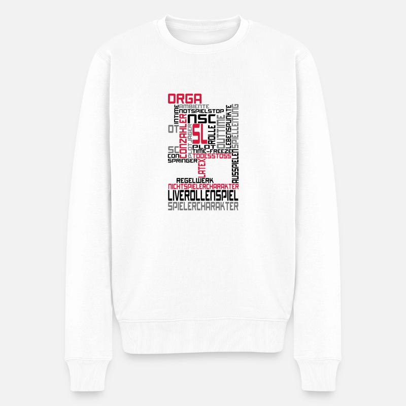 Textwolke LARP - Männer Premium Bio Pullover - Weiß