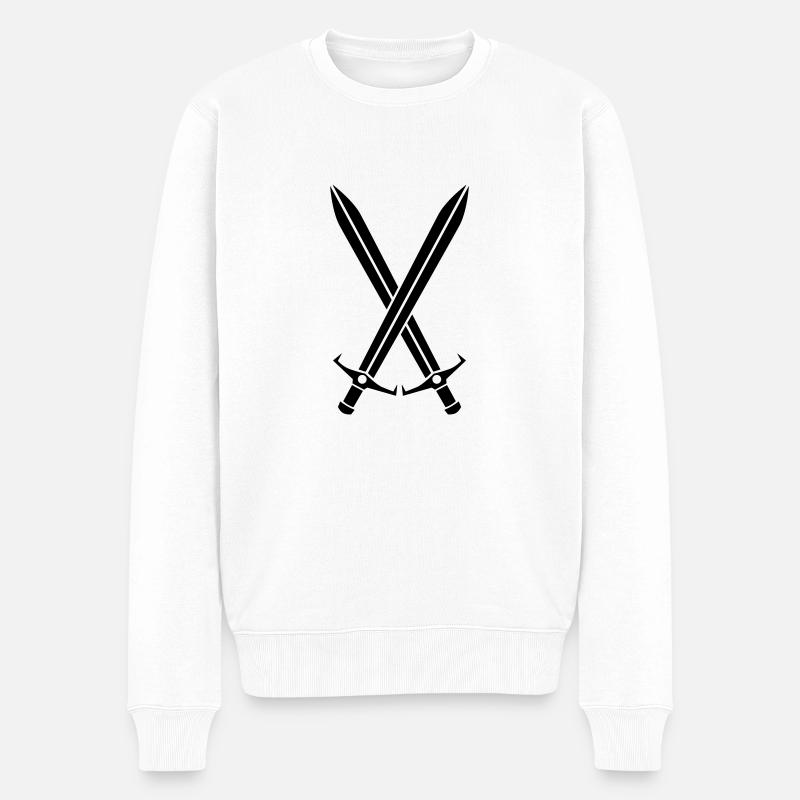 Schwert - Männer Premium Bio Pullover - Weiß