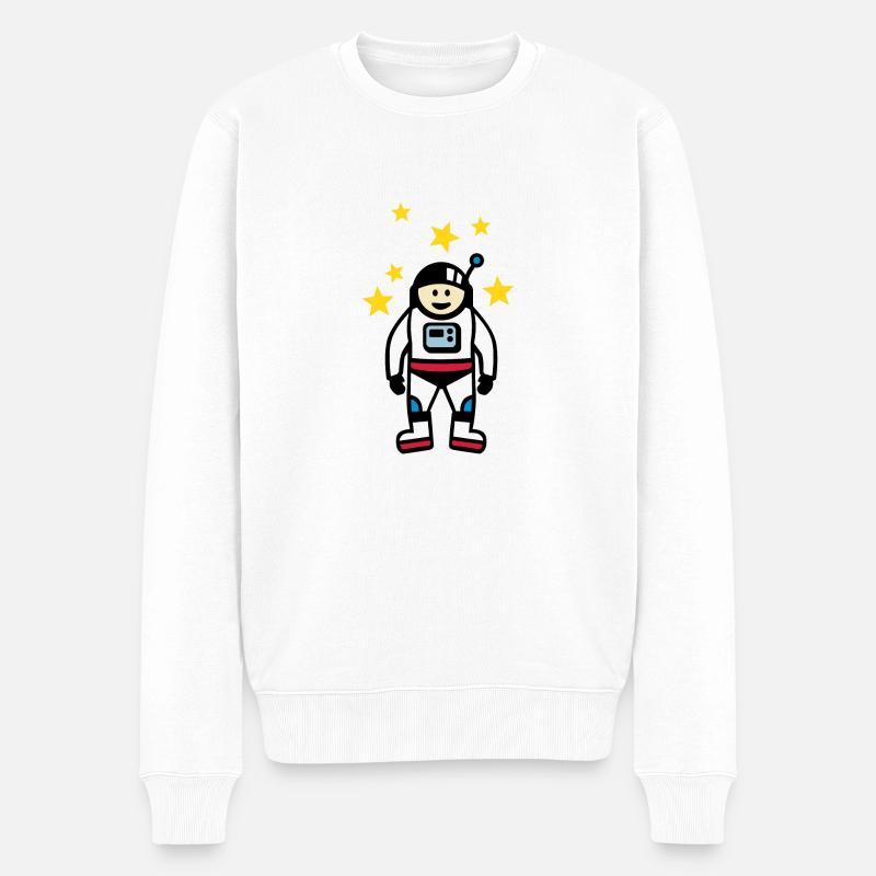 Astronaut - Männer Premium Bio Pullover - Weiß