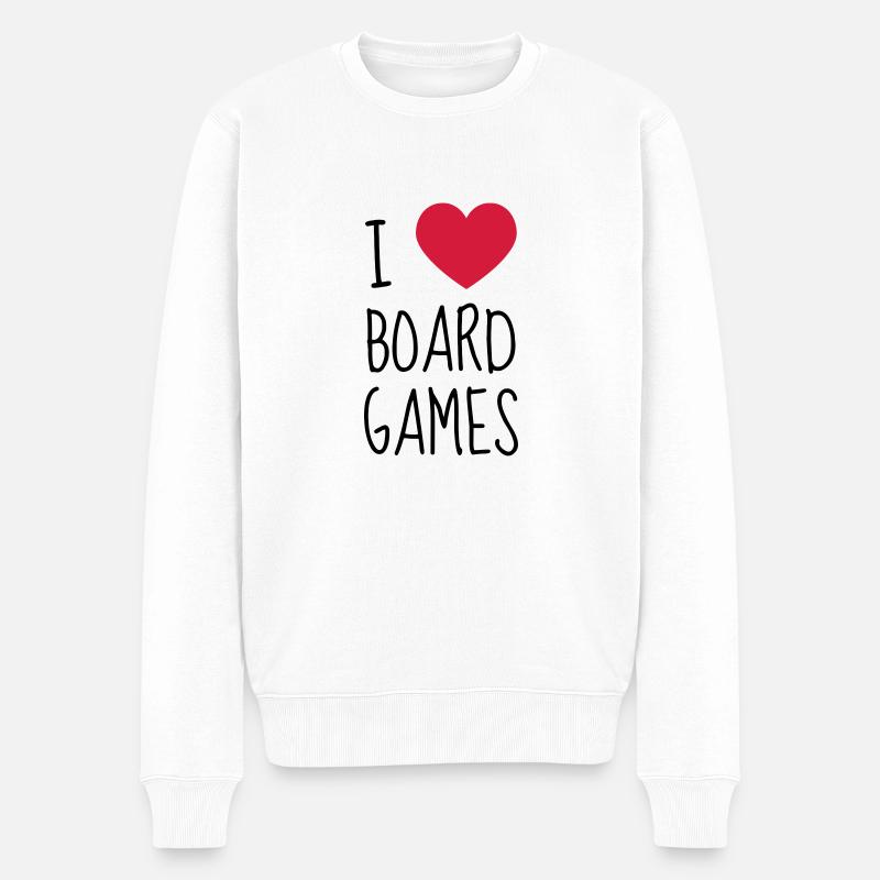 Brettspiel / Spieler / Spiel / Puzzle - Männer Premium Bio Pullover - Weiß