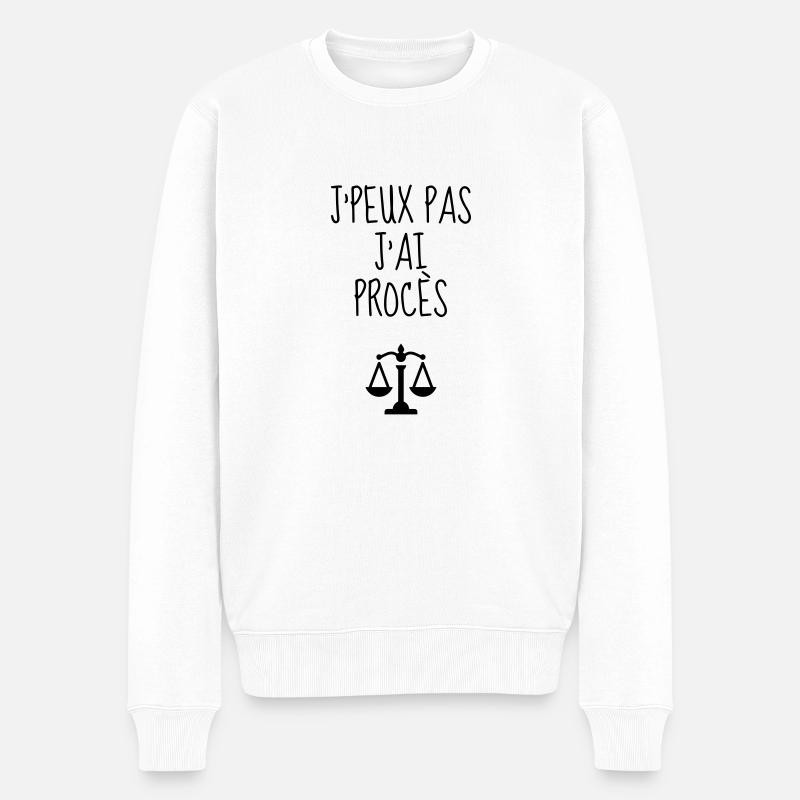 greffier / greffe / tribunal / justice / juge - Pull Premium bio Homme - blanc