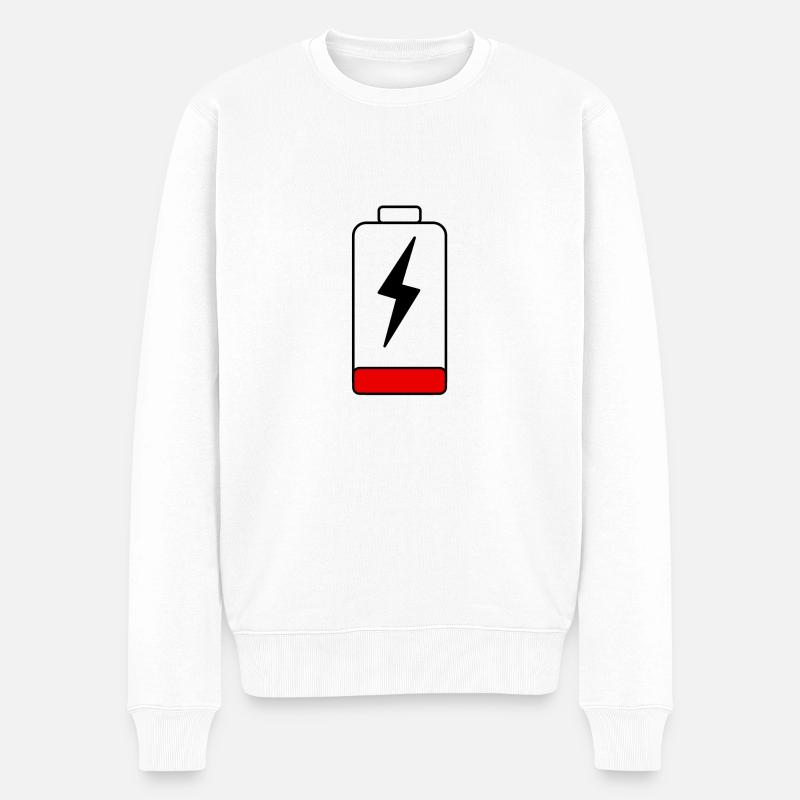 Batterien leer - Männer Premium Bio Pullover - Weiß