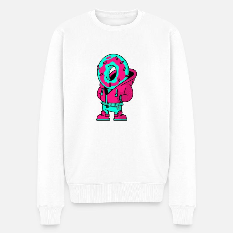 Donut im Jogginganzug Nr.6 - Männer Premium Bio Pullover - Weiß