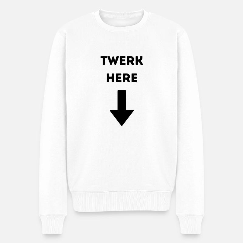 TWERK HERE - Männer Premium Bio Pullover - Weiß