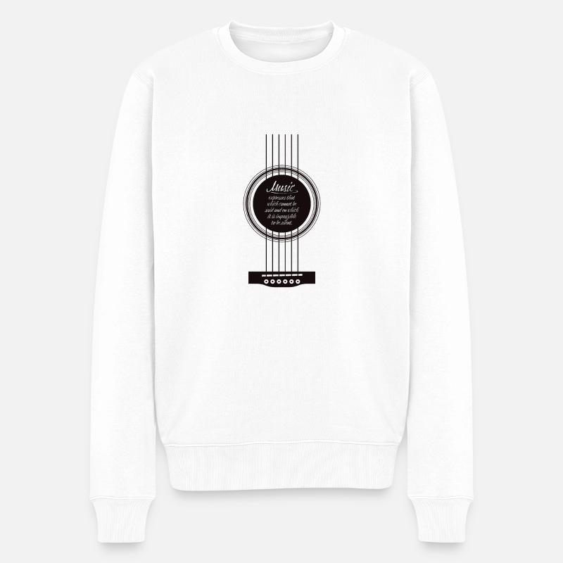 Gitarre - Männer Premium Bio Pullover - Weiß