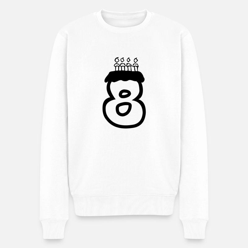 8 birthday - Männer Premium Bio Pullover - Weiß