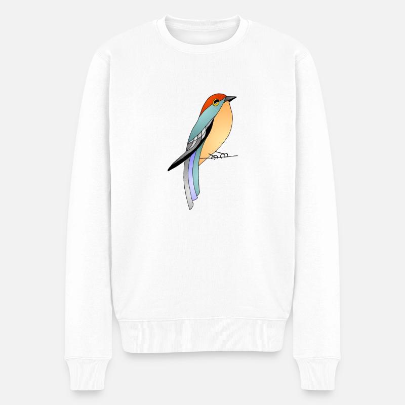 Vogel - Männer Premium Bio Pullover - Weiß