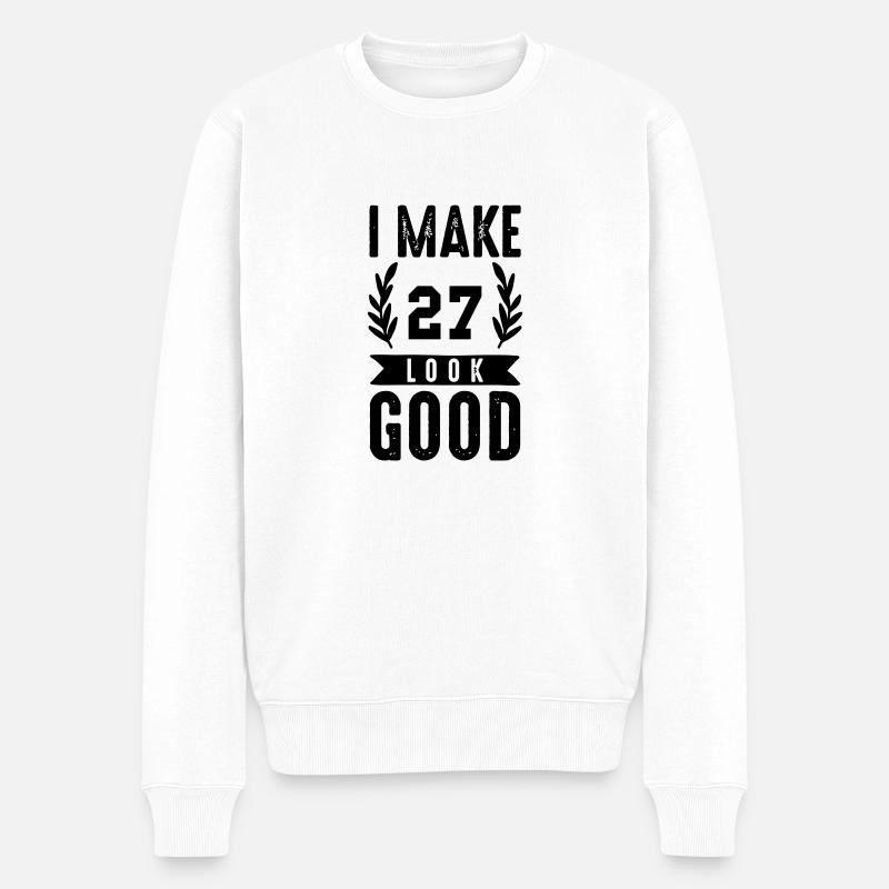 look good 27 - Männer Premium Bio Pullover - Weiß