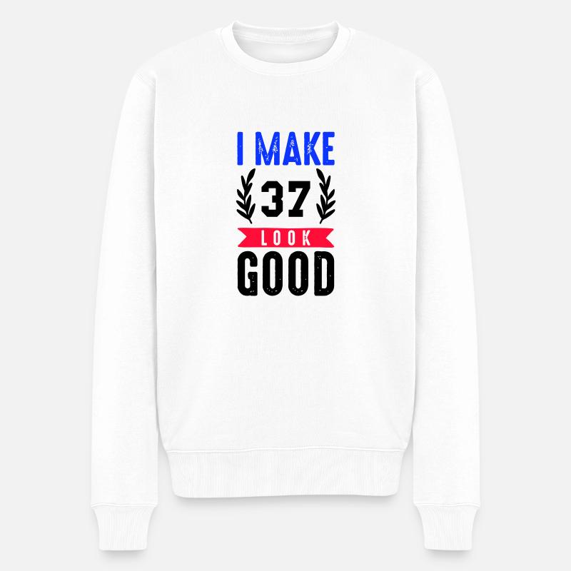 look good 37 - Männer Premium Bio Pullover - Weiß