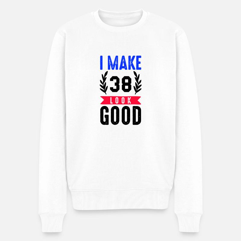 look good 38 - Männer Premium Bio Pullover - Weiß
