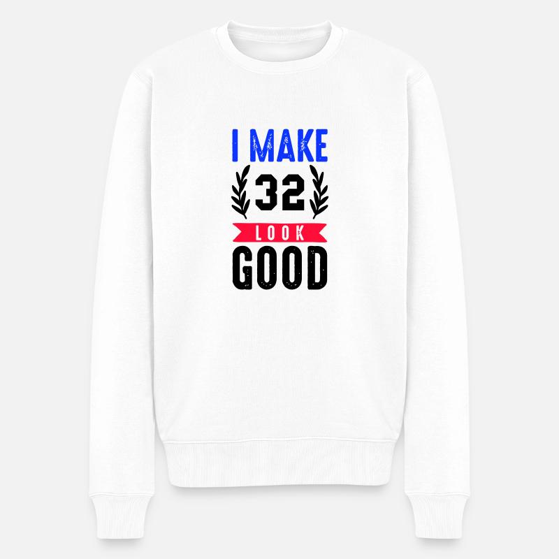 look good 32 - Männer Premium Bio Pullover - Weiß