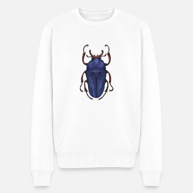 Großer Käferhirsch - Riesenkäferhirsch - Männer Premium Bio Pullover - Weiß
