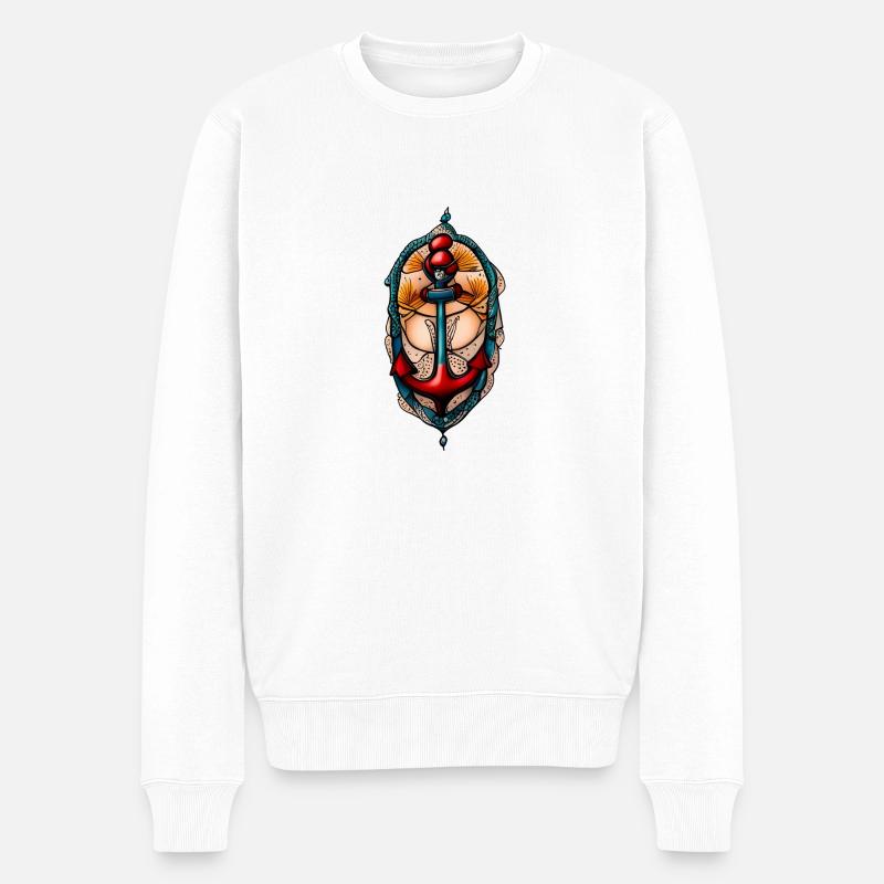 Anker - Männer Premium Bio Pullover - Weiß