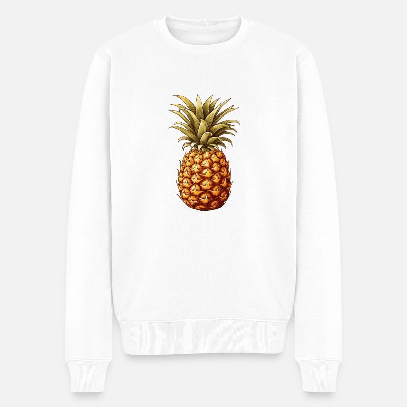 Ananas - Männer Premium Bio Pullover - Weiß