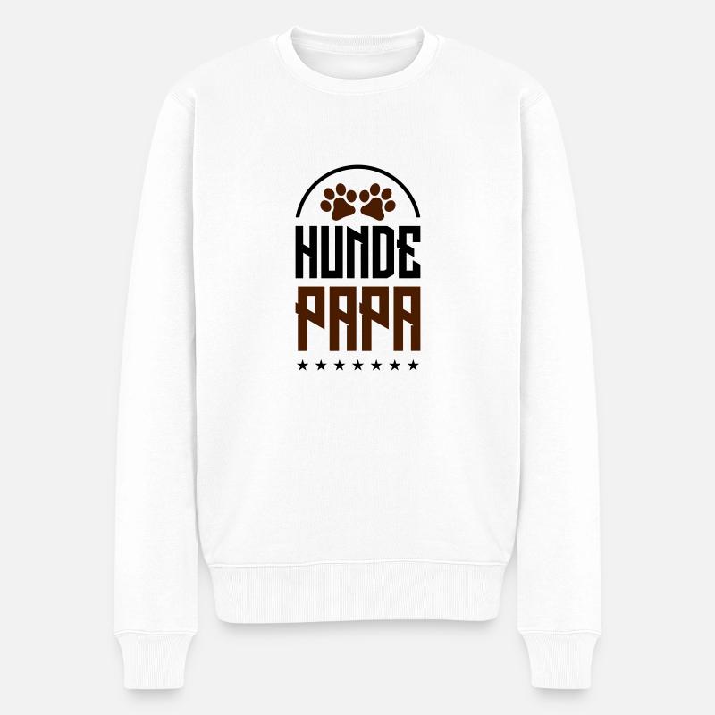hunde papa - Männer Premium Bio Pullover - Weiß