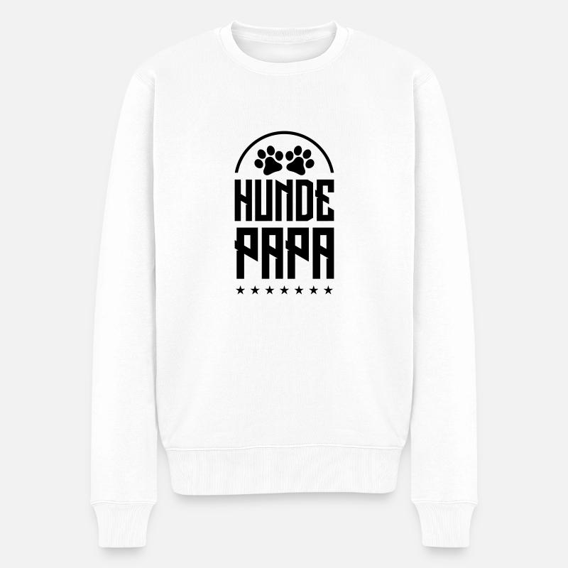hunde papa - Männer Premium Bio Pullover - Weiß