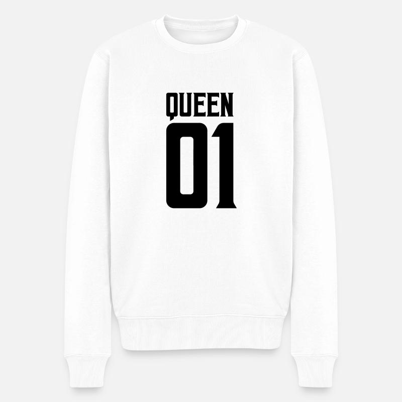 queen 01 - Männer Premium Bio Pullover - Weiß
