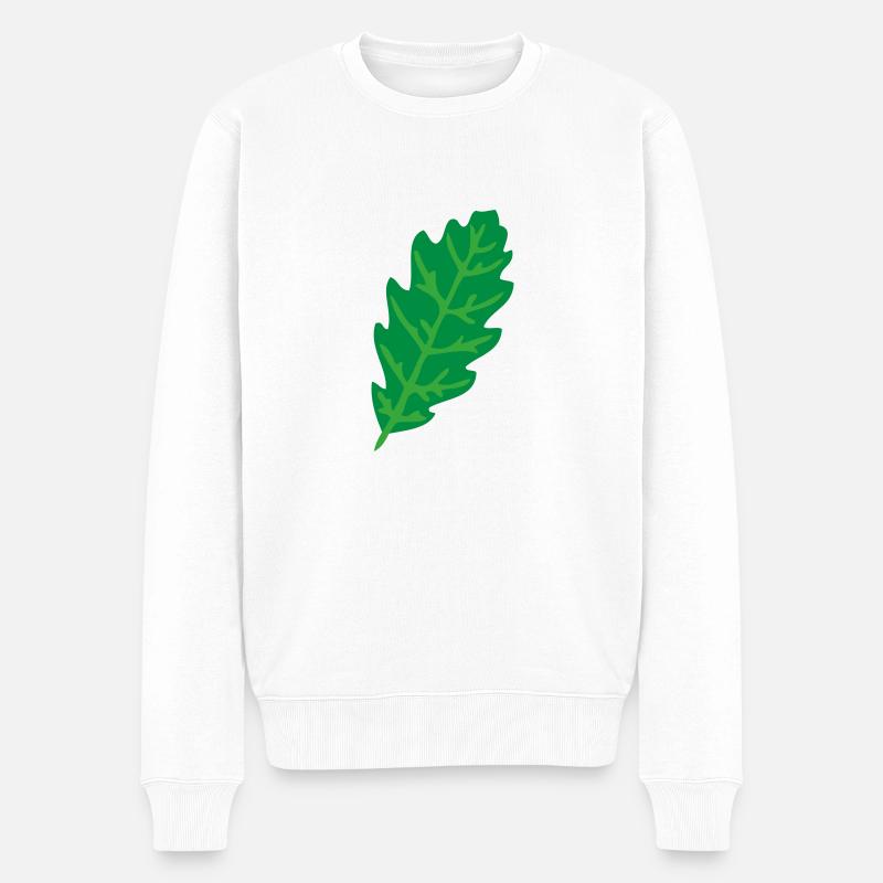 Eichenlaub - Männer Premium Bio Pullover - Weiß