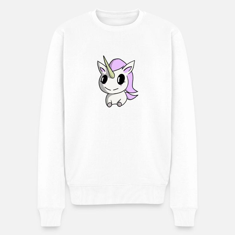 Kleines Einhorn - Männer Premium Bio Pullover - Weiß
