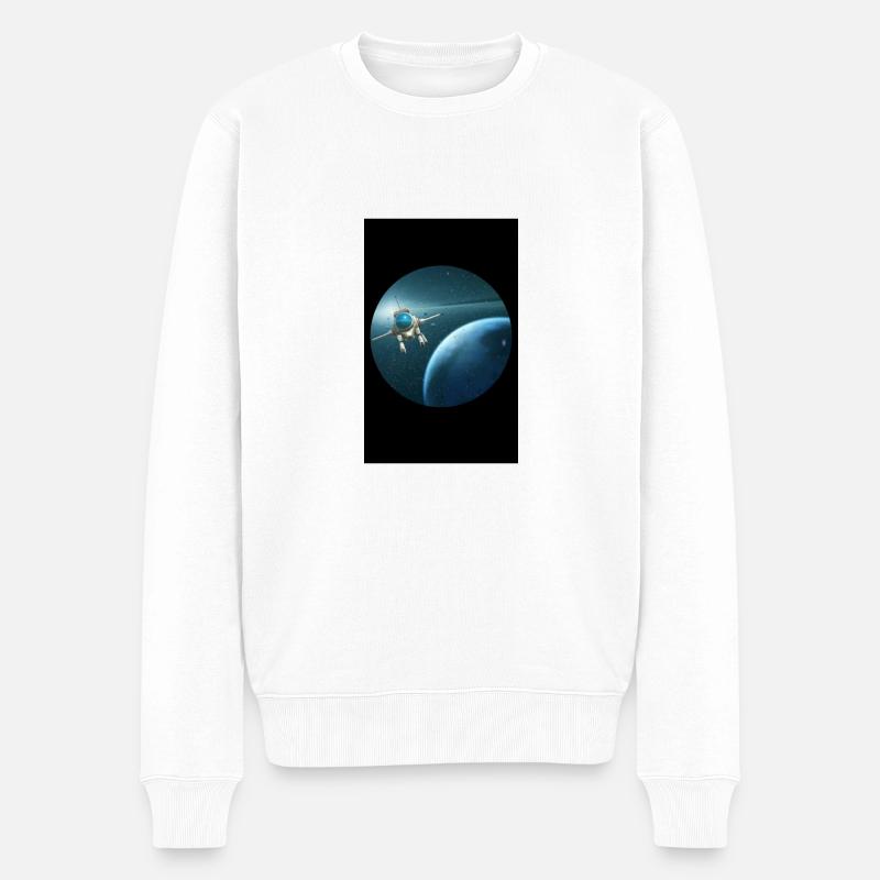 Erkunden Sie Ihre Welt - Männer Premium Bio Pullover - Weiß
