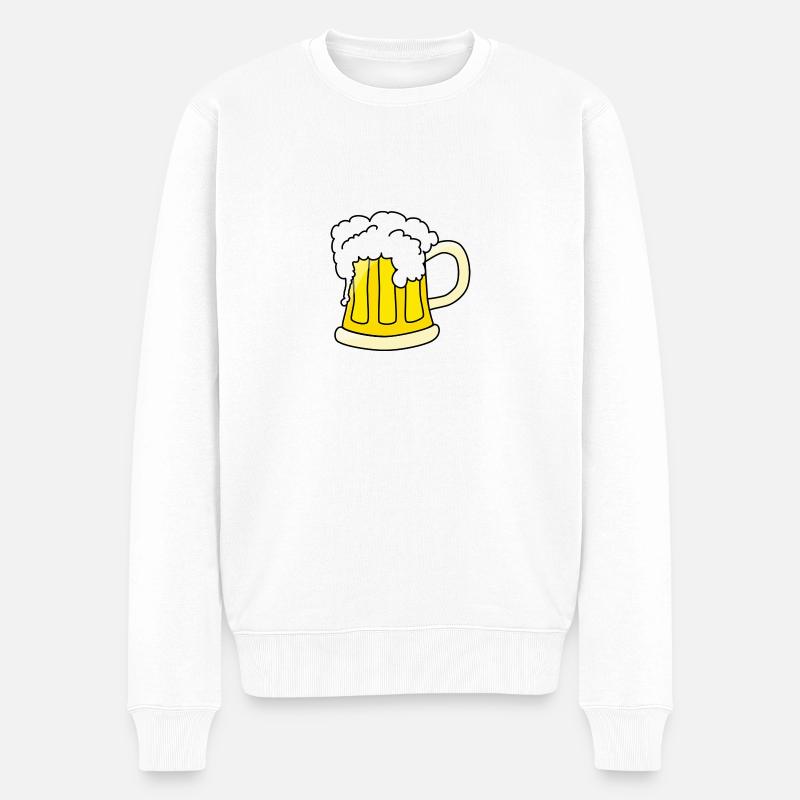 beer - Männer Premium Bio Pullover - Weiß