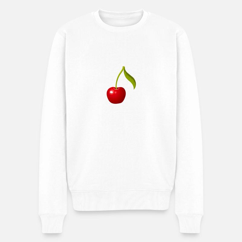 Cherry - Männer Premium Bio Pullover - Weiß
