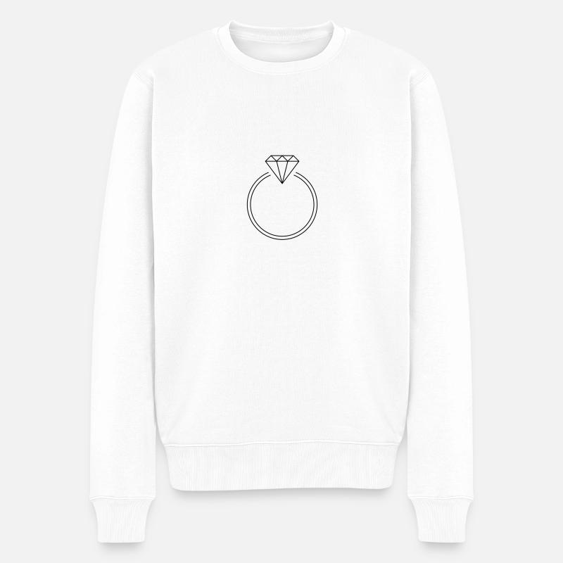 Ring - Männer Premium Bio Pullover - Weiß