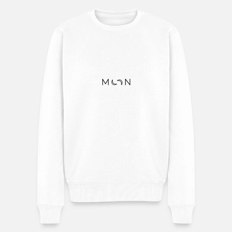 Moon - Männer Premium Bio Pullover - Weiß