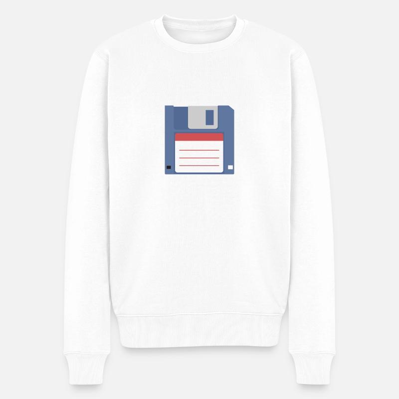 Floppy 3 5 Zoll Diskette front - Männer Premium Bio Pullover - Weiß