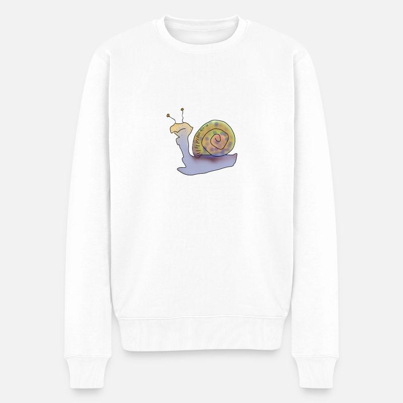 Cool Snail - Männer Premium Bio Pullover - Weiß