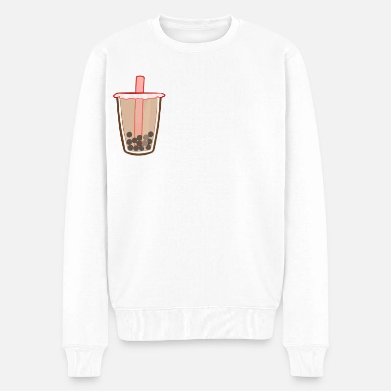 Bubble Tea Milch Tee - Männer Premium Bio Pullover - Weiß